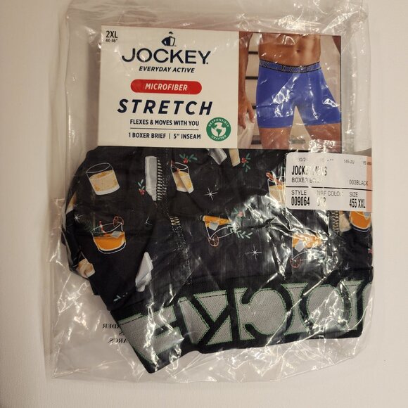 Jockey Stretch Staycool Active Holiday Merry Cocktails Boxer Brief - XXL - Picture 3 of 6